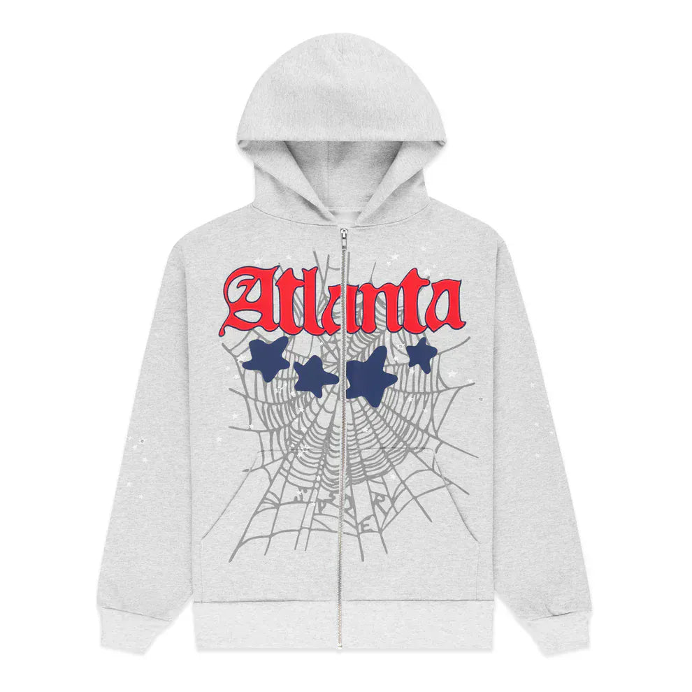 【正規品】sp5der Atlanta スパイダーウェブデザイン パーカー Sp5der Atlanta Zip Hoodie Grey | 440GSM Heavyweight Hoodie – VØVRS