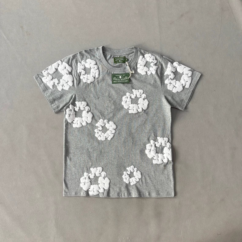 Heather Grey T-Shirt | Denim Tears Cotton Wreath Print – VØVRS