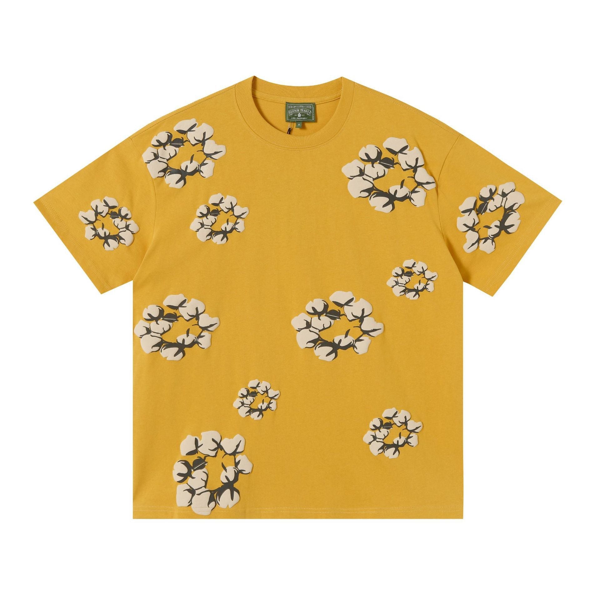 Yellow T-Shirt | Denim Tears Cotton Wreath Print – VØVRS
