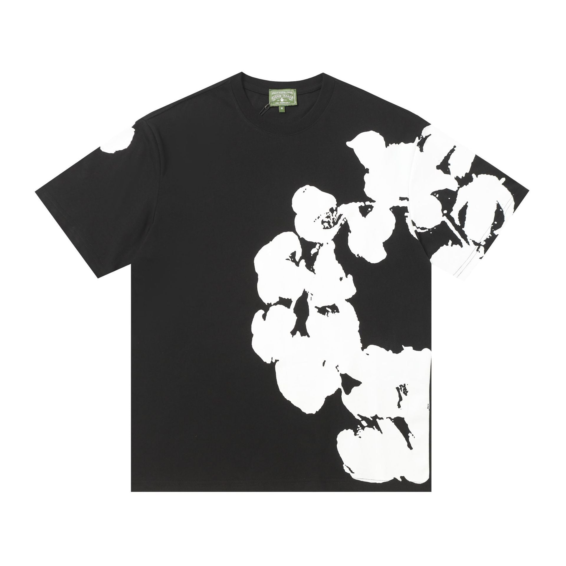 Black Floral Graphic T-Shirt | Denim Tears 100% Cotton – VØVRS