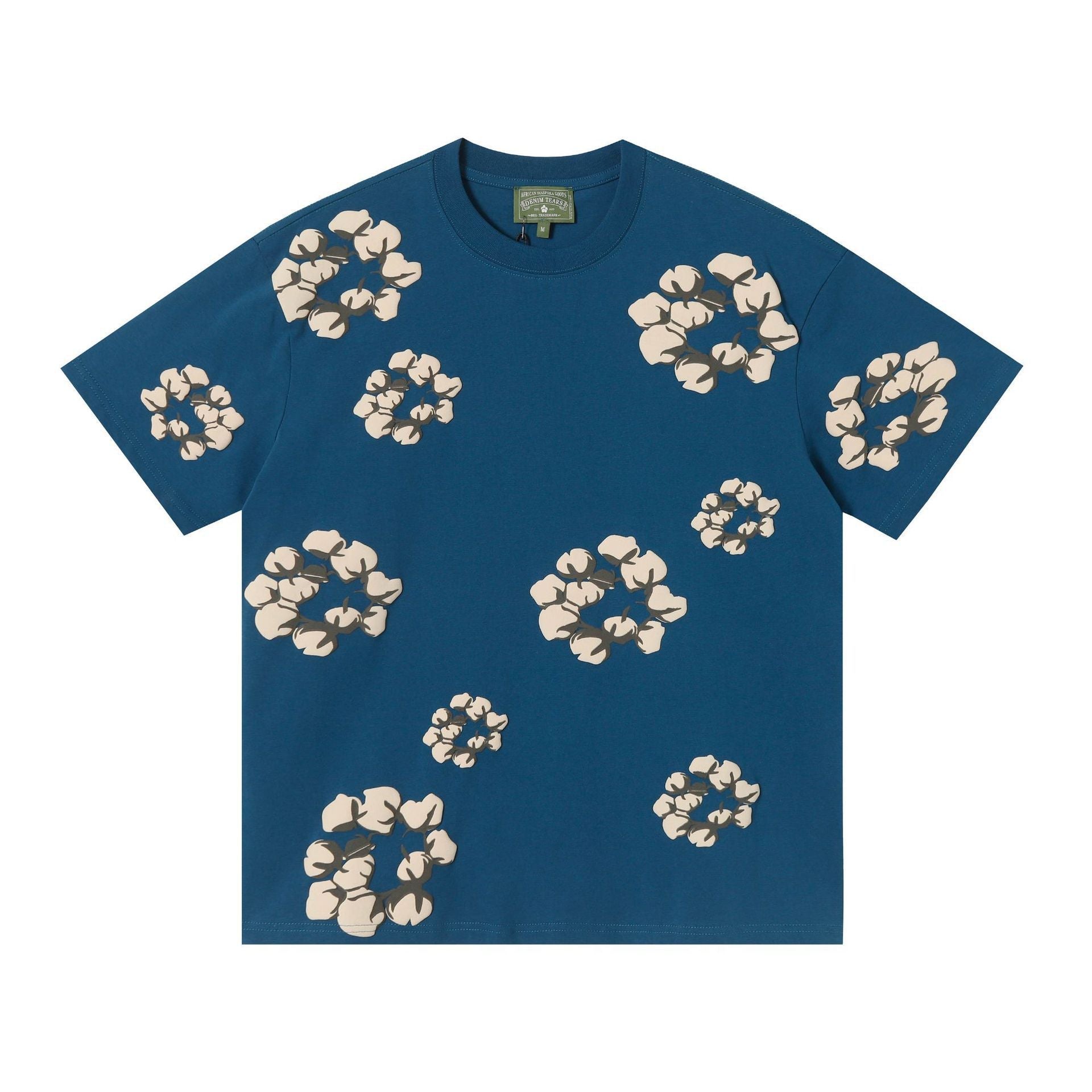 Blue Cotton Wreath T-Shirt | Denim Tears Graphic Tee – VØVRS