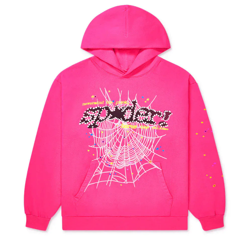 SP5DER パーカー Sp5der “Nevermind the Punk” Hoodie 440GSM – Hot Pink Heavyweight