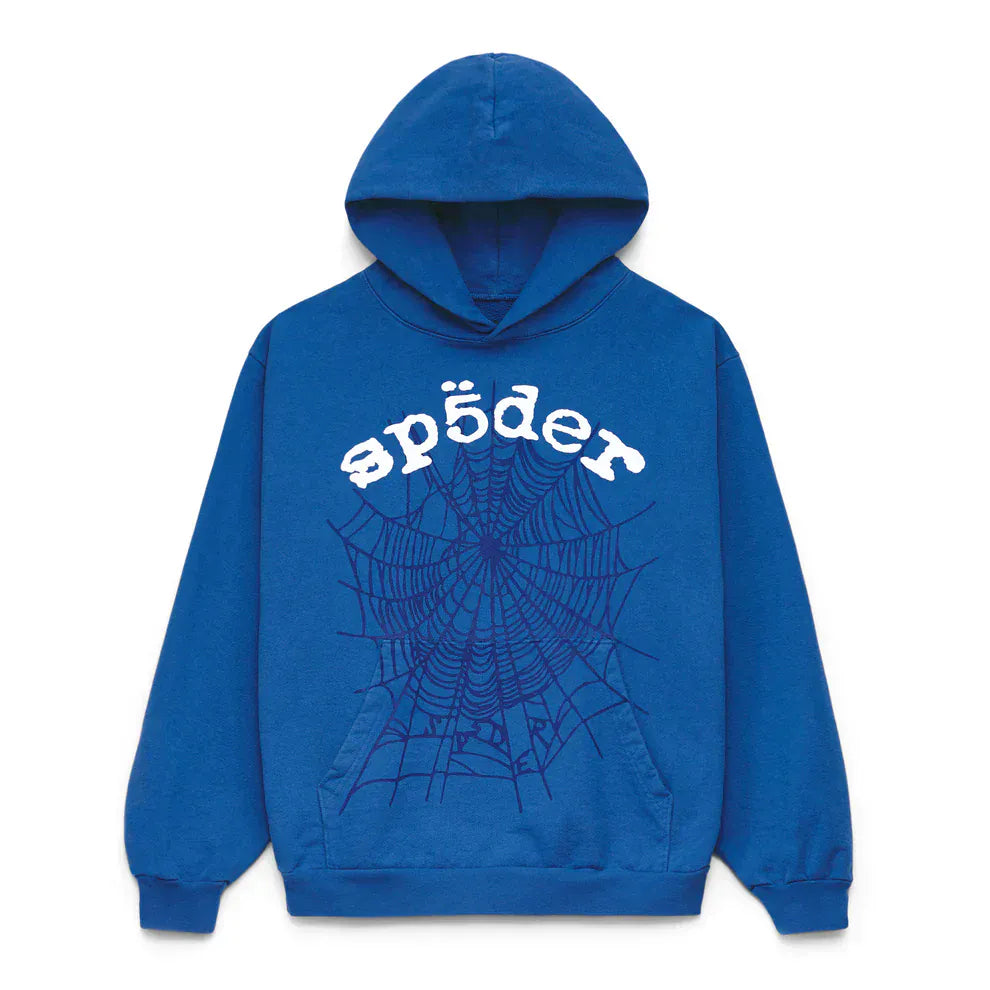Sp5der OG Web Hoodie 440GSM – Royal Blue Heavyweight Streetwear