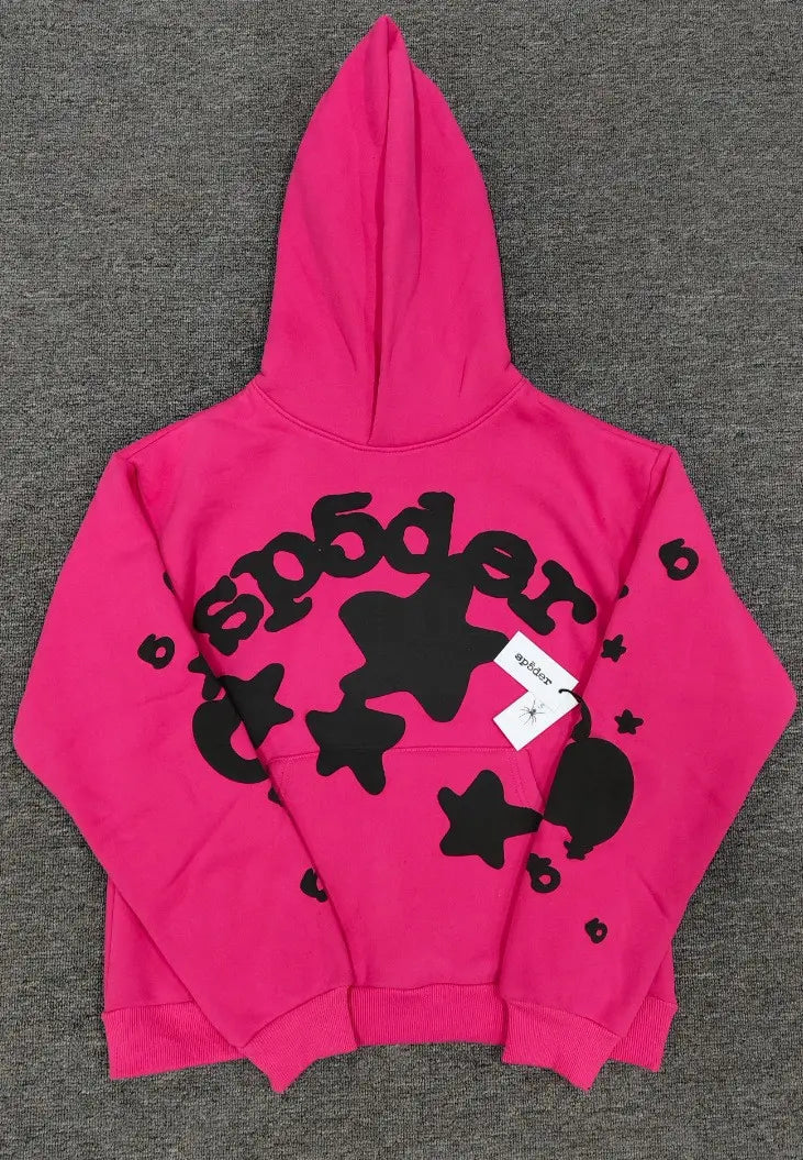 Hot Pink Hoodie | Sp5der Black Star Graphic – VØVRS