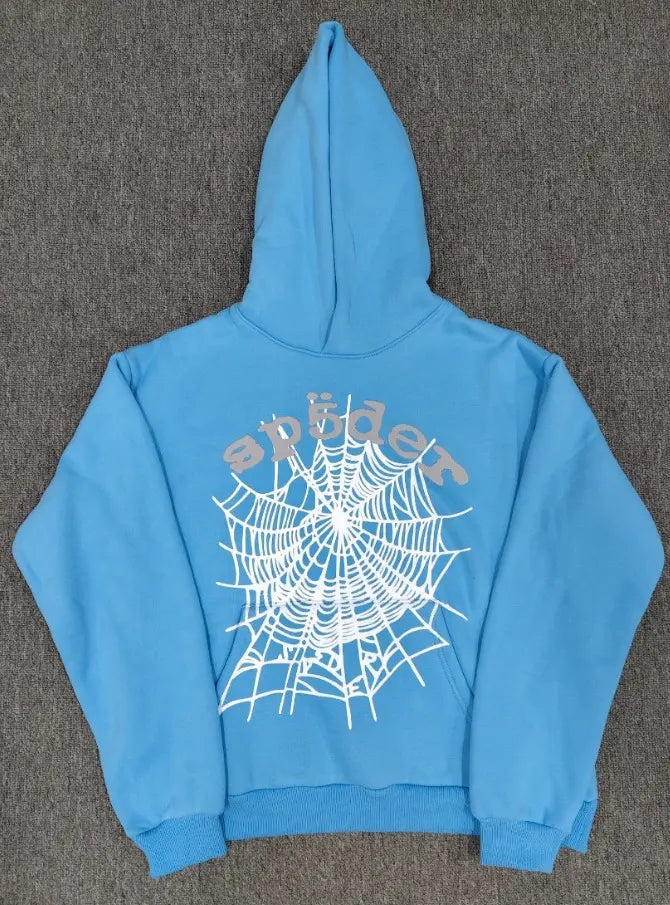 Sky Blue OG Web Hoodie | Sp5der Back Print – VØVRS