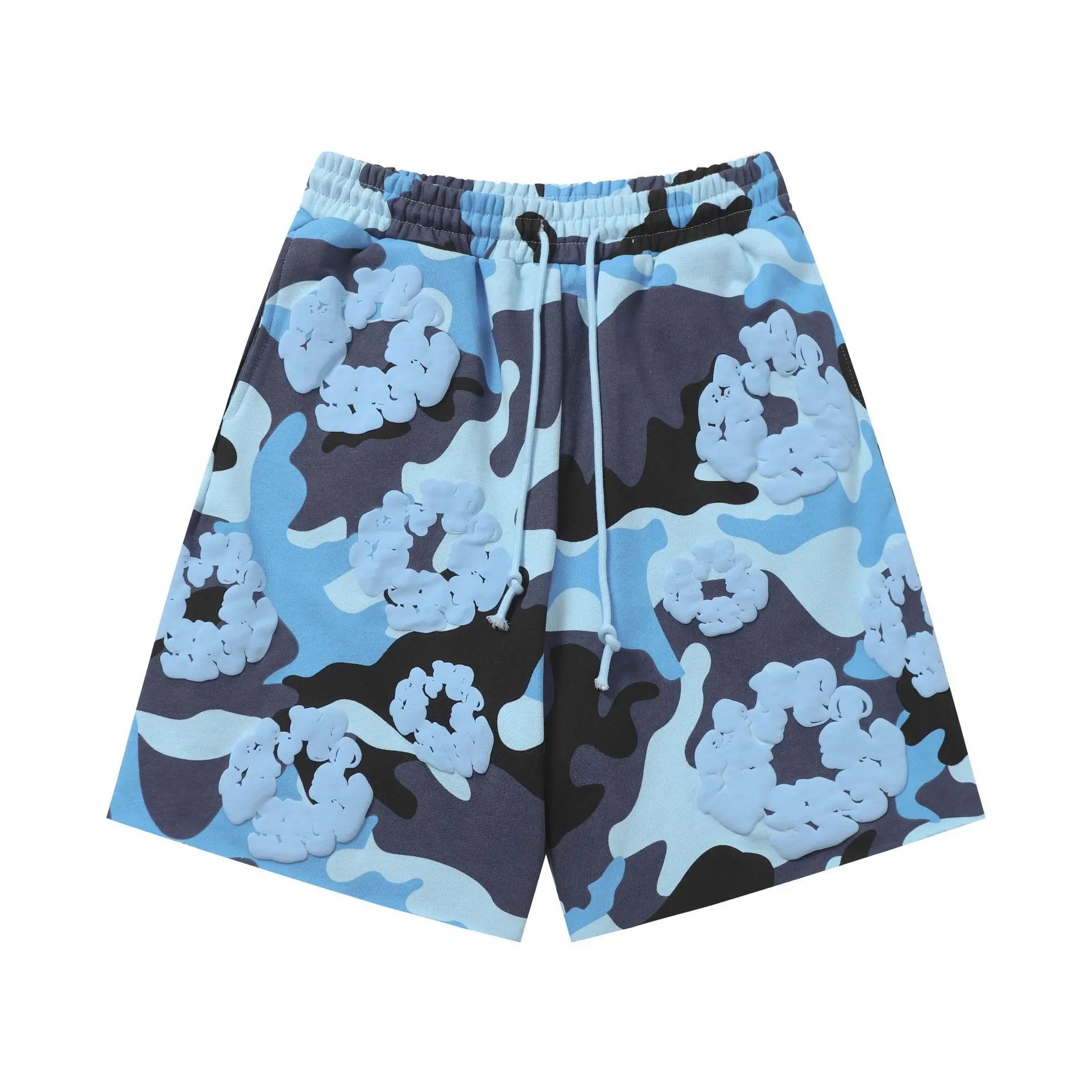 Blue Camo Floral Drawstring Shorts | Denim Tears Cotton – VØVRS