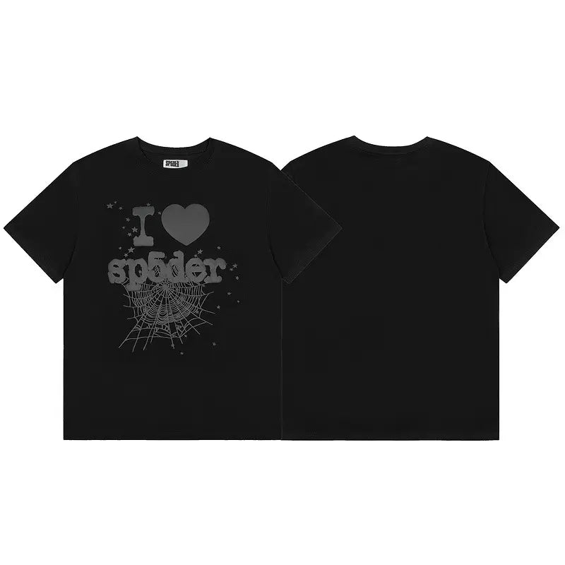 ブラック Sp5der Tシャツ | Sp5der スパイダーウェブグラフィック – VØVRS