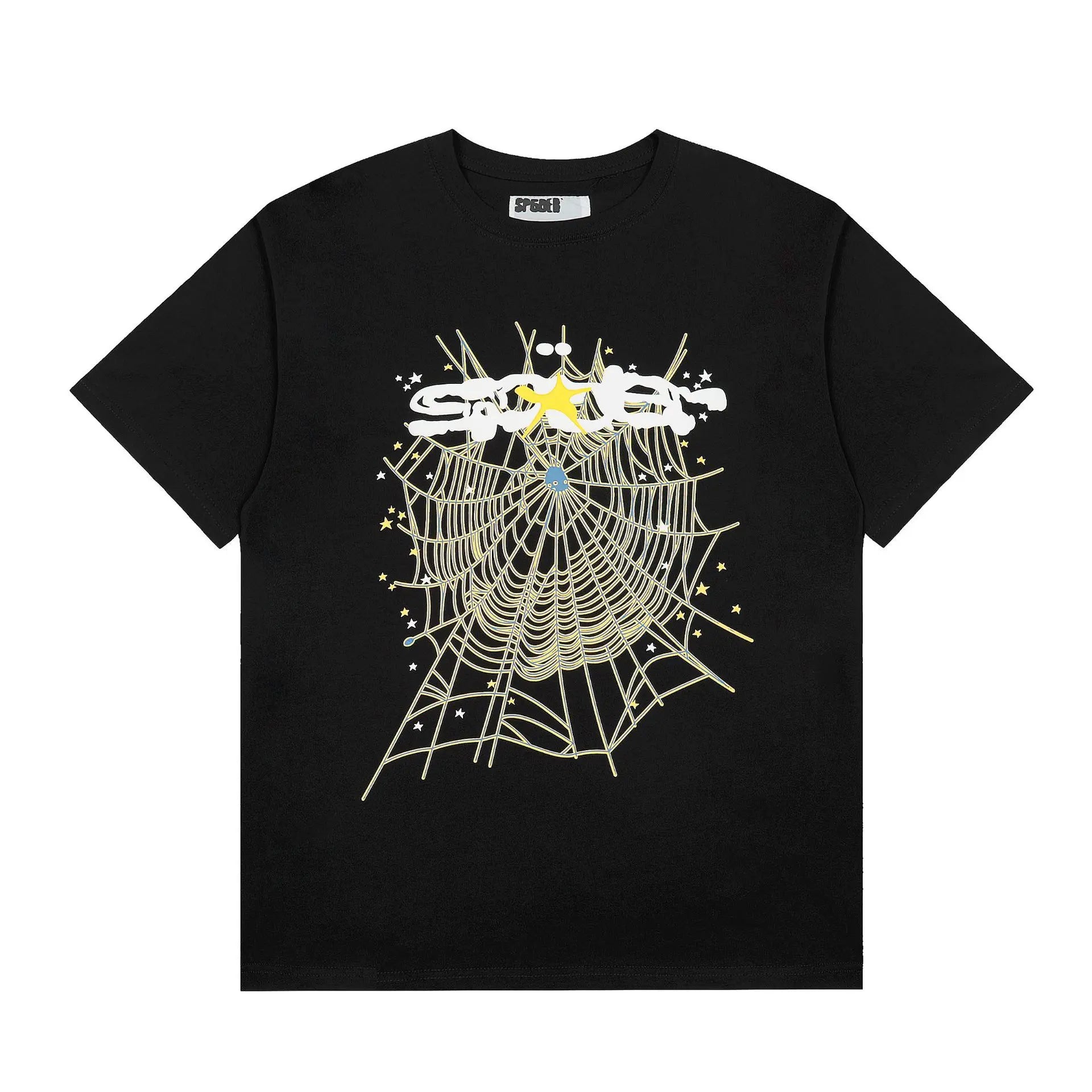 Black Spider Web T-Shirt | Sp5der Cotton Graphic Tee – VØVRS