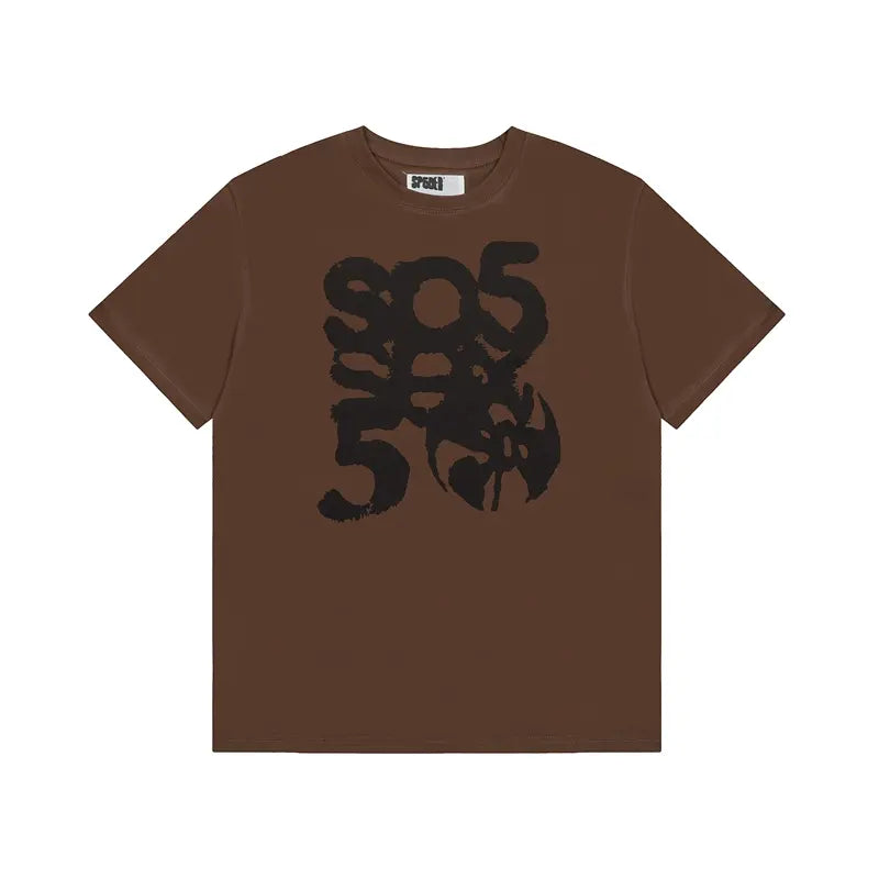 Brown Sp5der 555 Graphic Tee | Sp5der Cotton Comfort – VØVRS