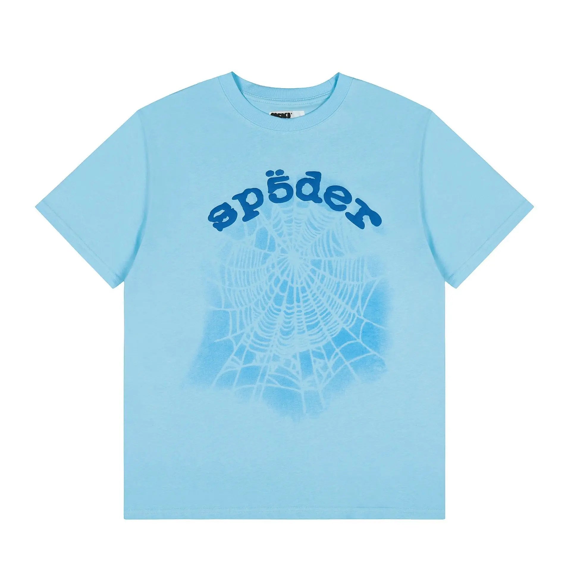 ライトブルースパイダーTシャツ | スパイダーウェブグラフィック – VØVRS