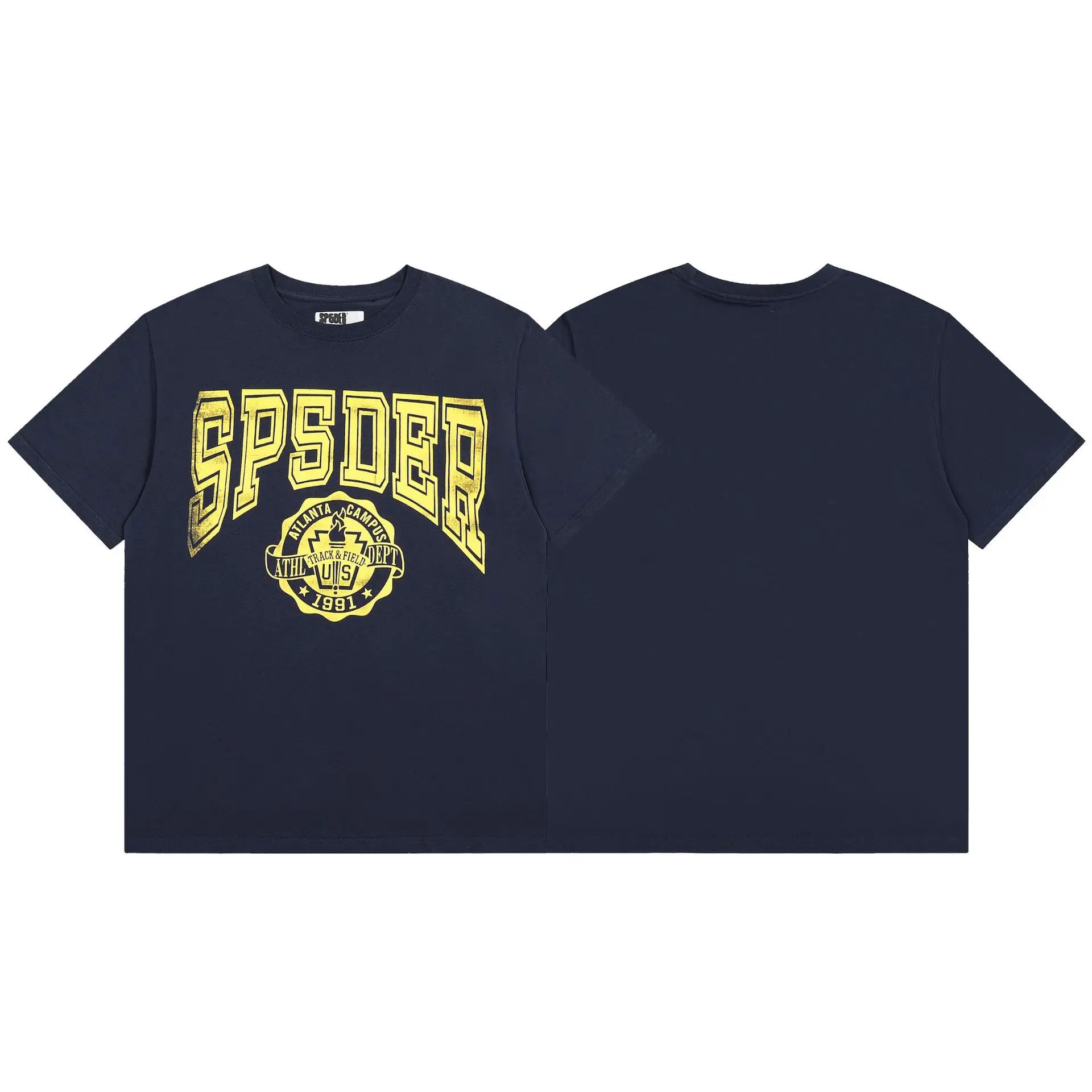 Navy Graphic T-Shirt | Sp5der Collegiate Print – VØVRS