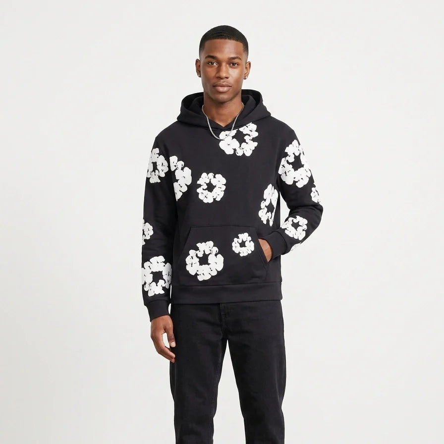 Black “Cotton Wreath” Denim Tears Hoodie