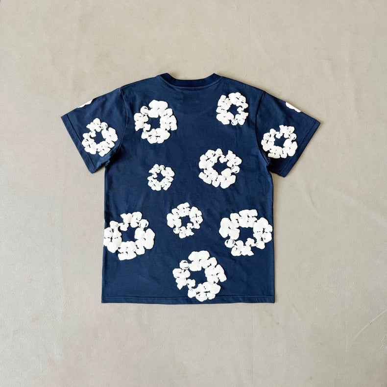Navy Cotton Wreath T-Shirt | Denim Tears All-Over Print – VØVRS
