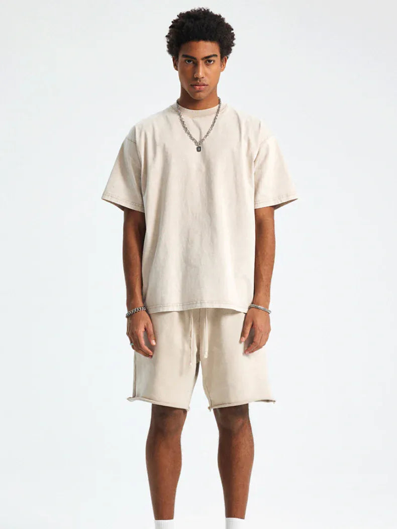 Custom Anime Character Beige Washed T-Shirt - Personalized Anime Style Tee