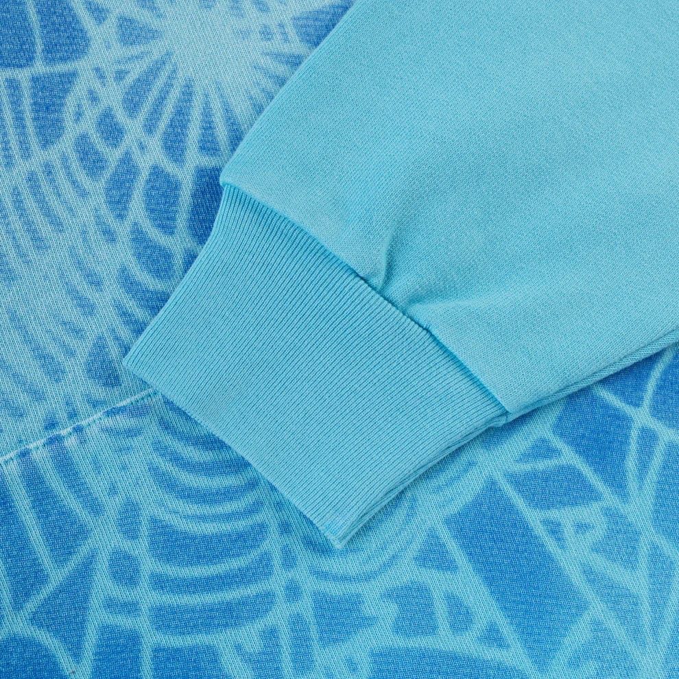 Sp5der “Blue Venom” Web Hoodie – Sky Blue Fade 440GSM Heavyweight Oversized Streetwear Pullover