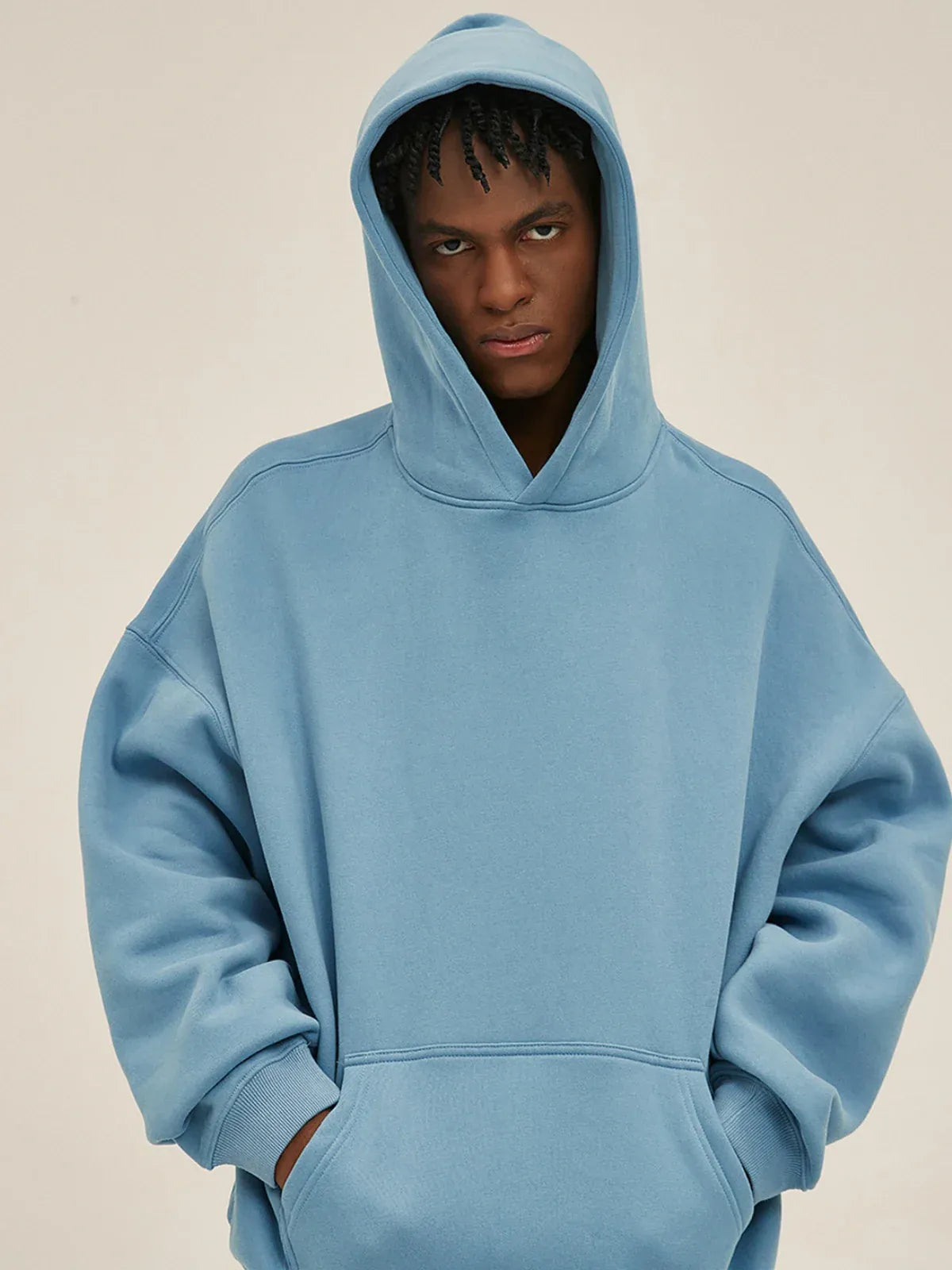 Custom Anime Character Sky Blue Hoodie - Personalized 350GSM 100% Cotton Pullover