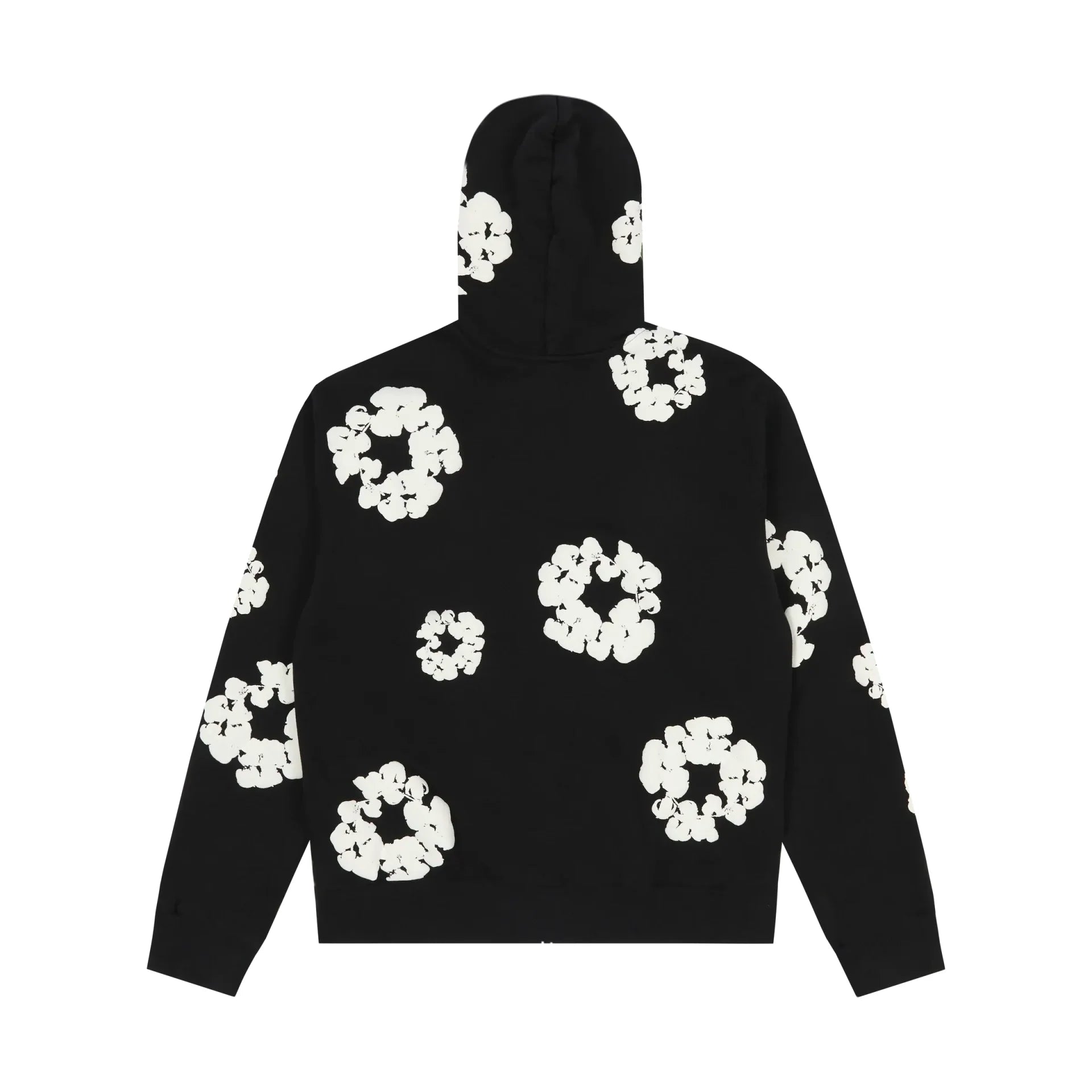 Denim Tears Cotton Wreath Zip Hoodie - Black / White