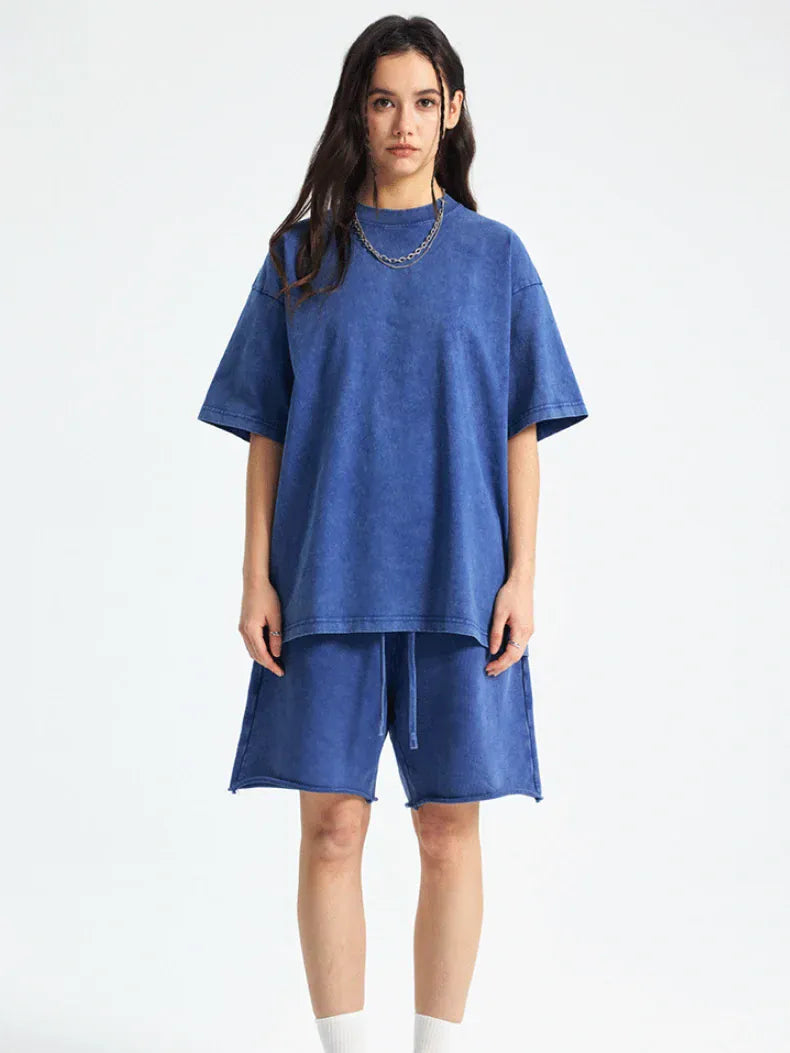 Custom Anime Character Periwinkle Blue Washed T-Shirt - Personalized Anime Style Tee