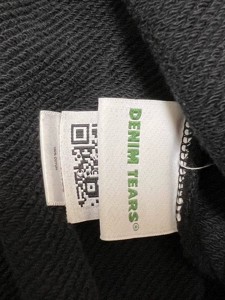 Denim Tears Cotton Wreath Zip Hoodie - Black / White