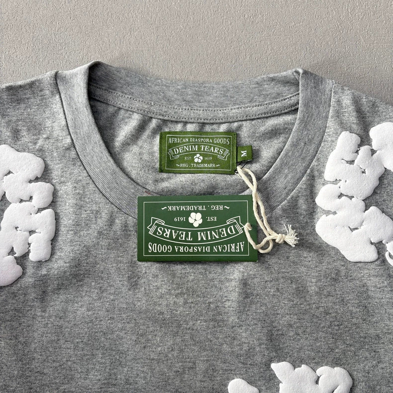 Heather Grey T-Shirt | Denim Tears Cotton Wreath Print – VØVRS