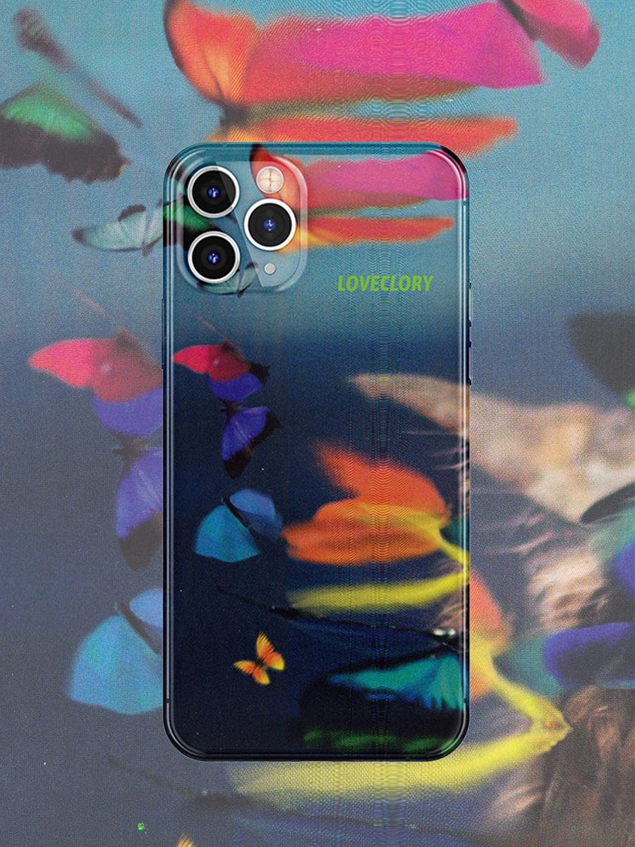 Vibrant Butterfly Night iPhone 16 Pro Max Case | Colorful Gradient Design | Artistic All-Inclusive Protective Cover