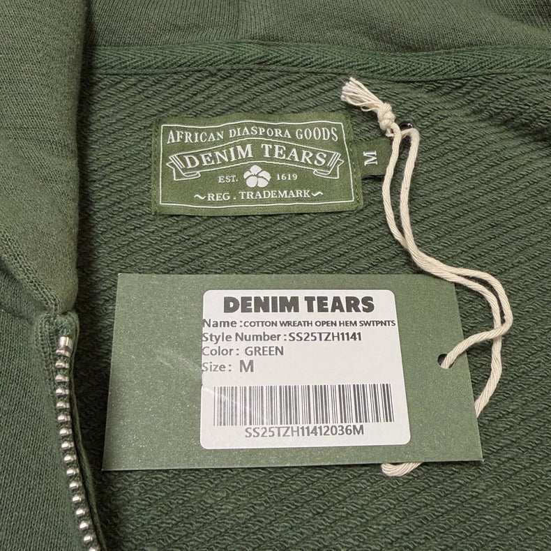 Denim Tears Cotton Wreath Zip-Up Hoodie Green