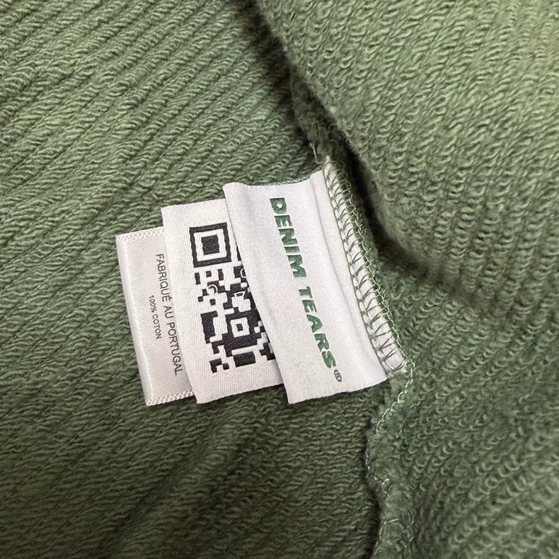 Denim Tears Cotton Wreath Zip-Up Hoodie Green