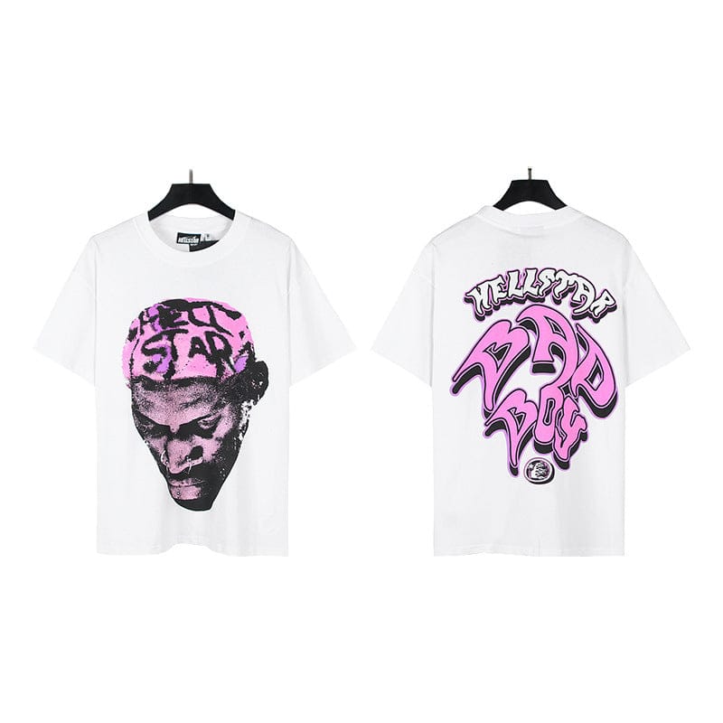 Authentic Hellstar Pink Graphic T-Shirt | Limited Edition White Tee