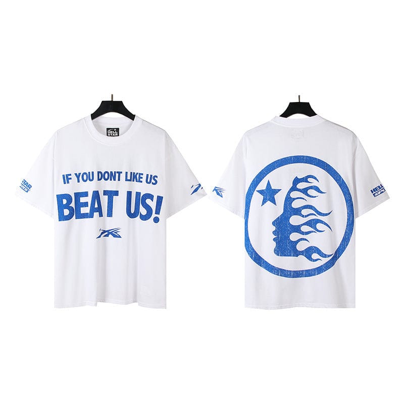 White Hellstar Flame T-Shirt with Bold Statement Design