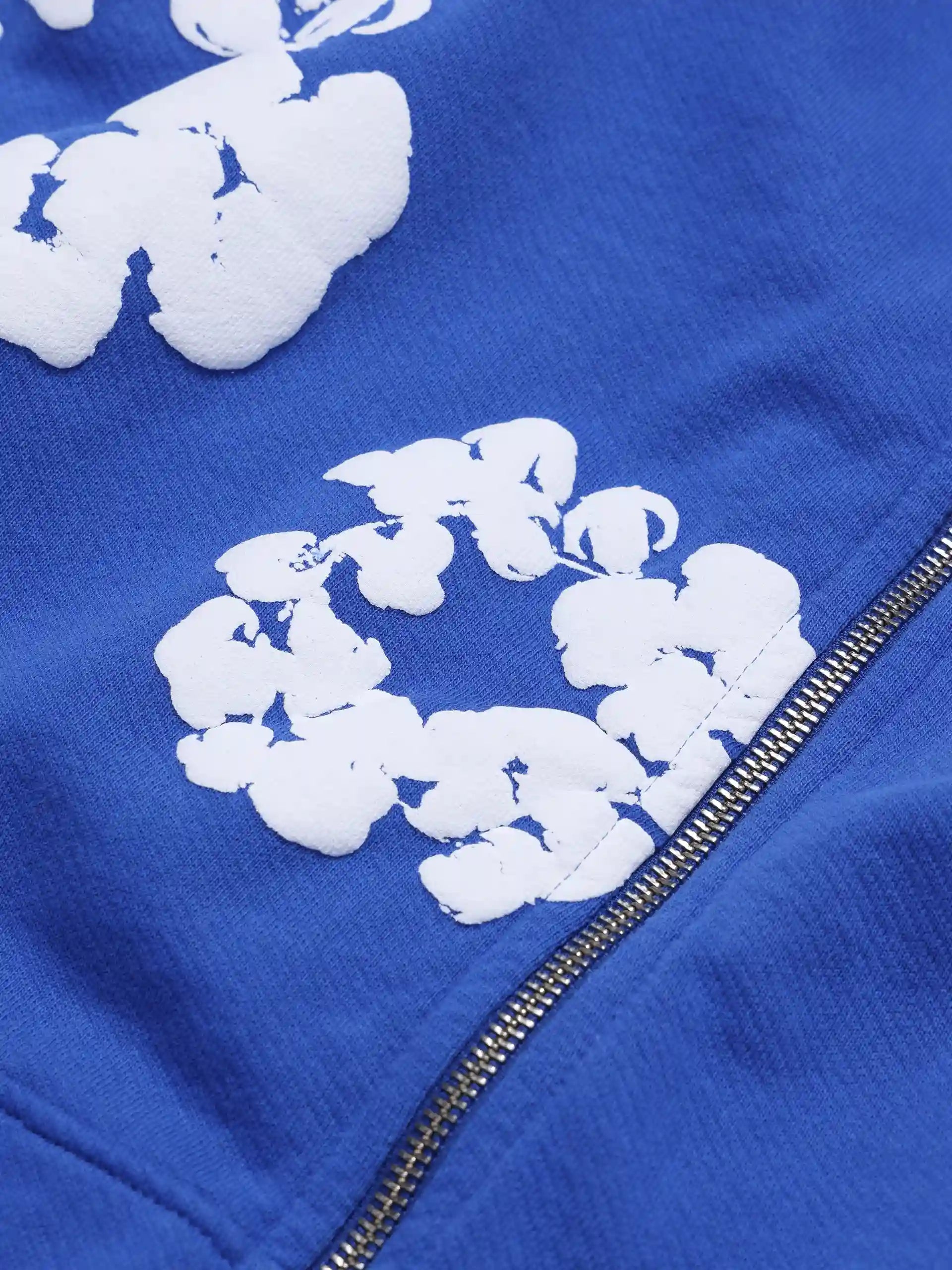 Denim Tears Cotton Wreath Zip Hoodie - Blue