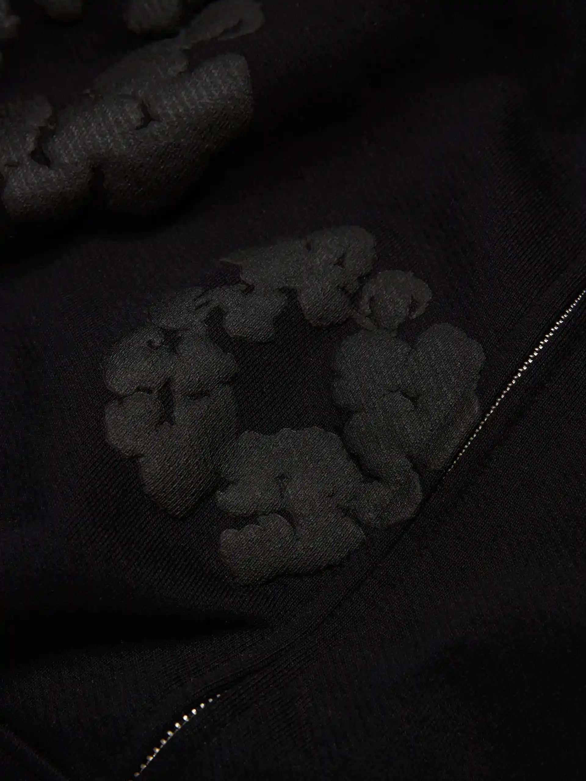 Denim Tears Mono Wreath Zip Hoodie - Black