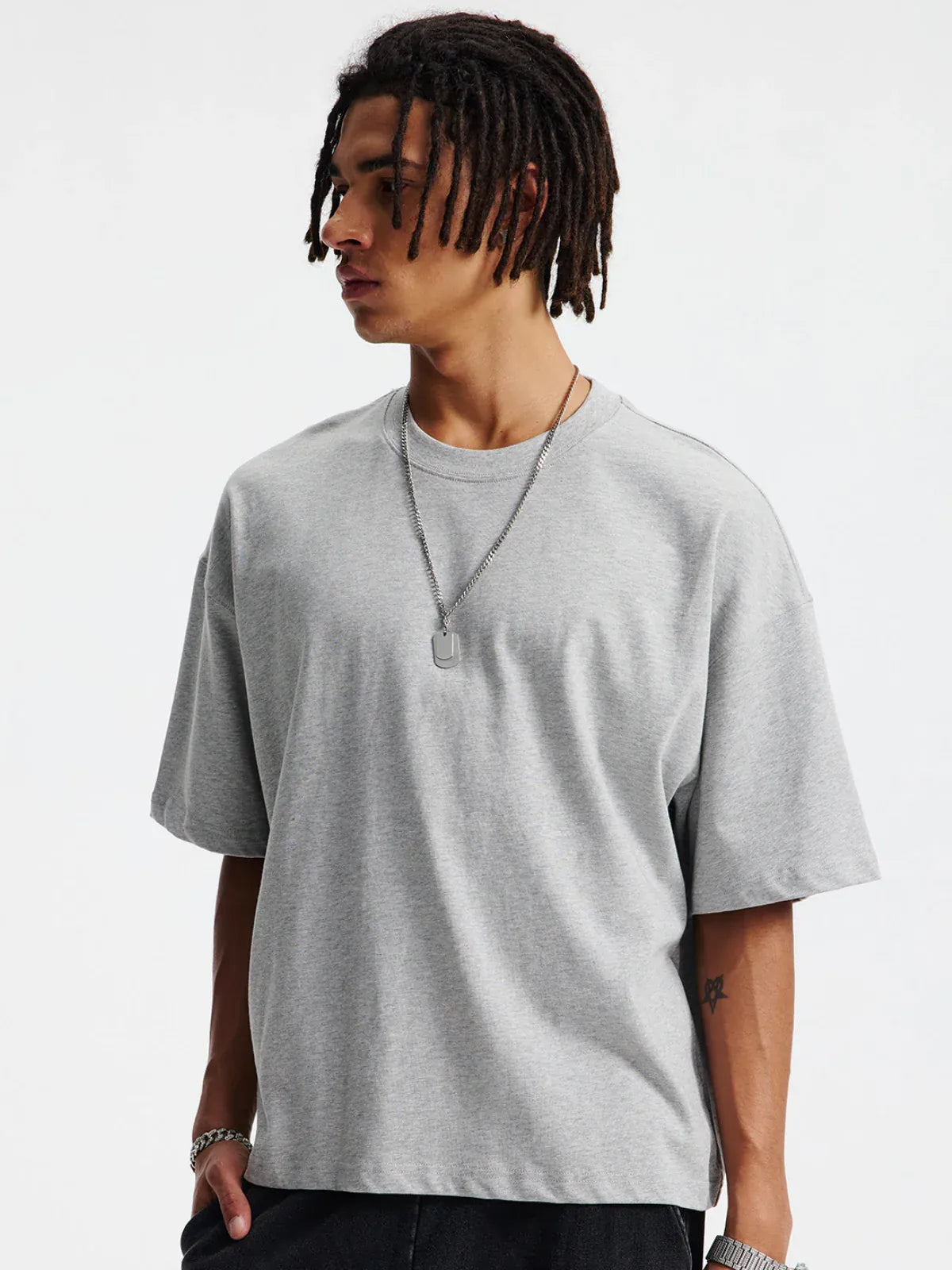 Custom Anime Character Heather Gray T-Shirt - Personalized 230GSM 100% Cotton Tee