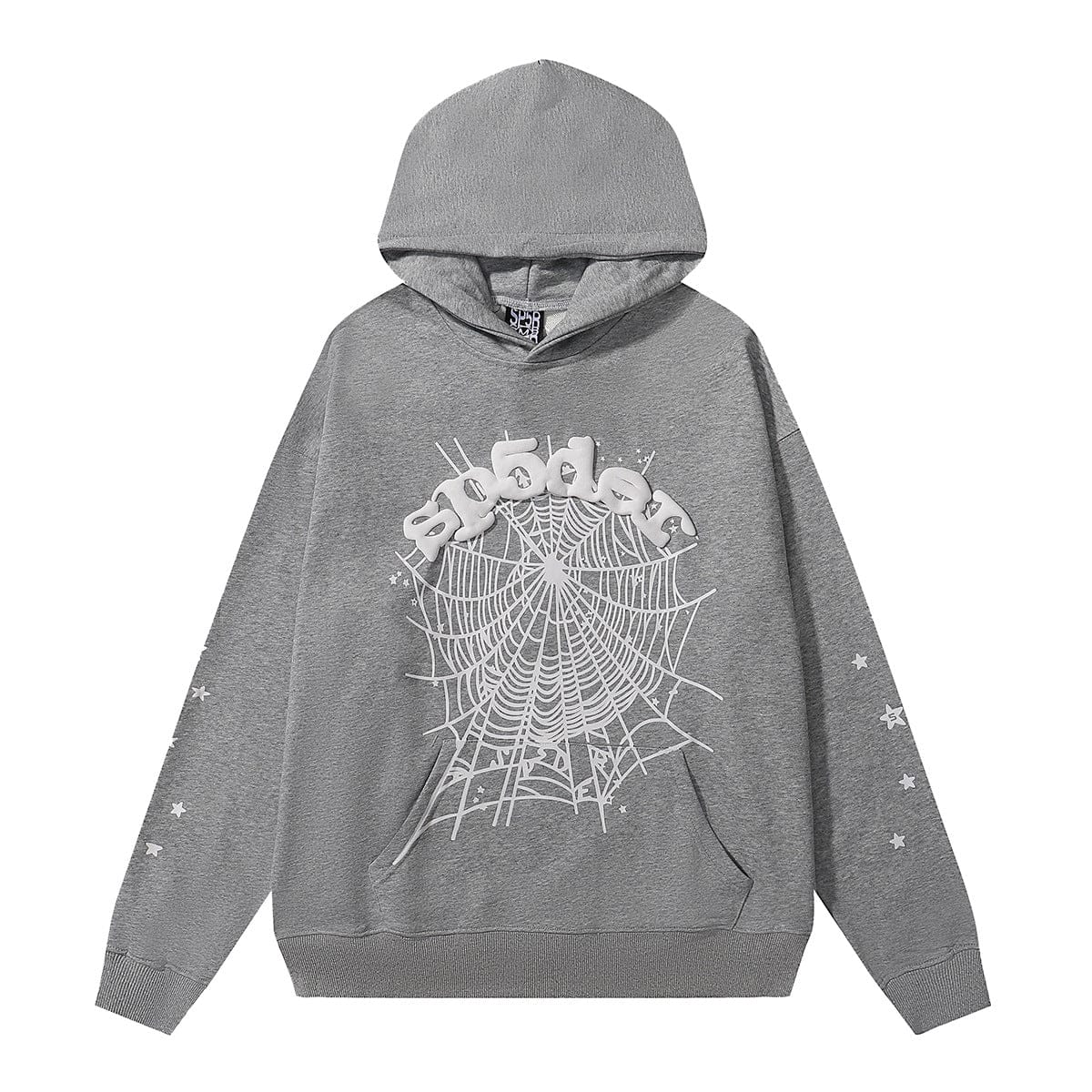 Sp5der Hoodie – Grey Web 440GSM Heavyweight Oversized Streetwear Pullover