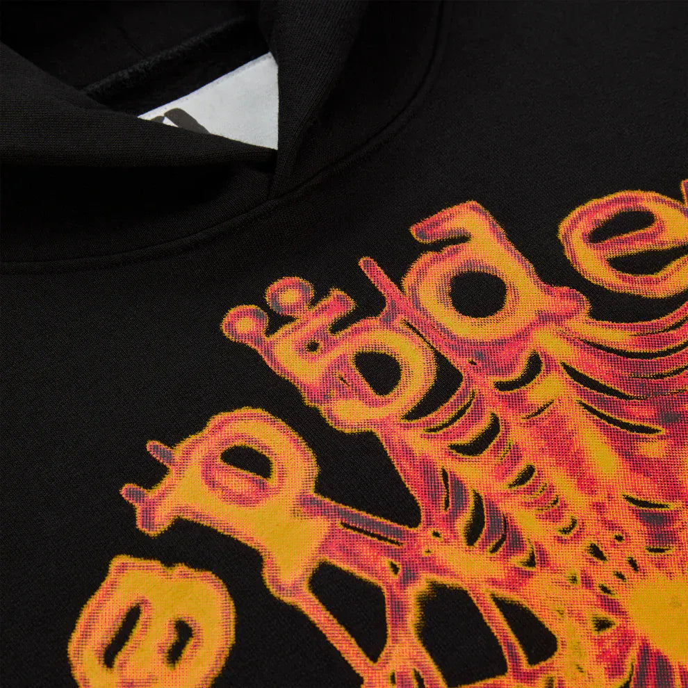 Sp5der Web Graphic Hoodie – Black & Orange 440GSM Heavyweight Streetwear