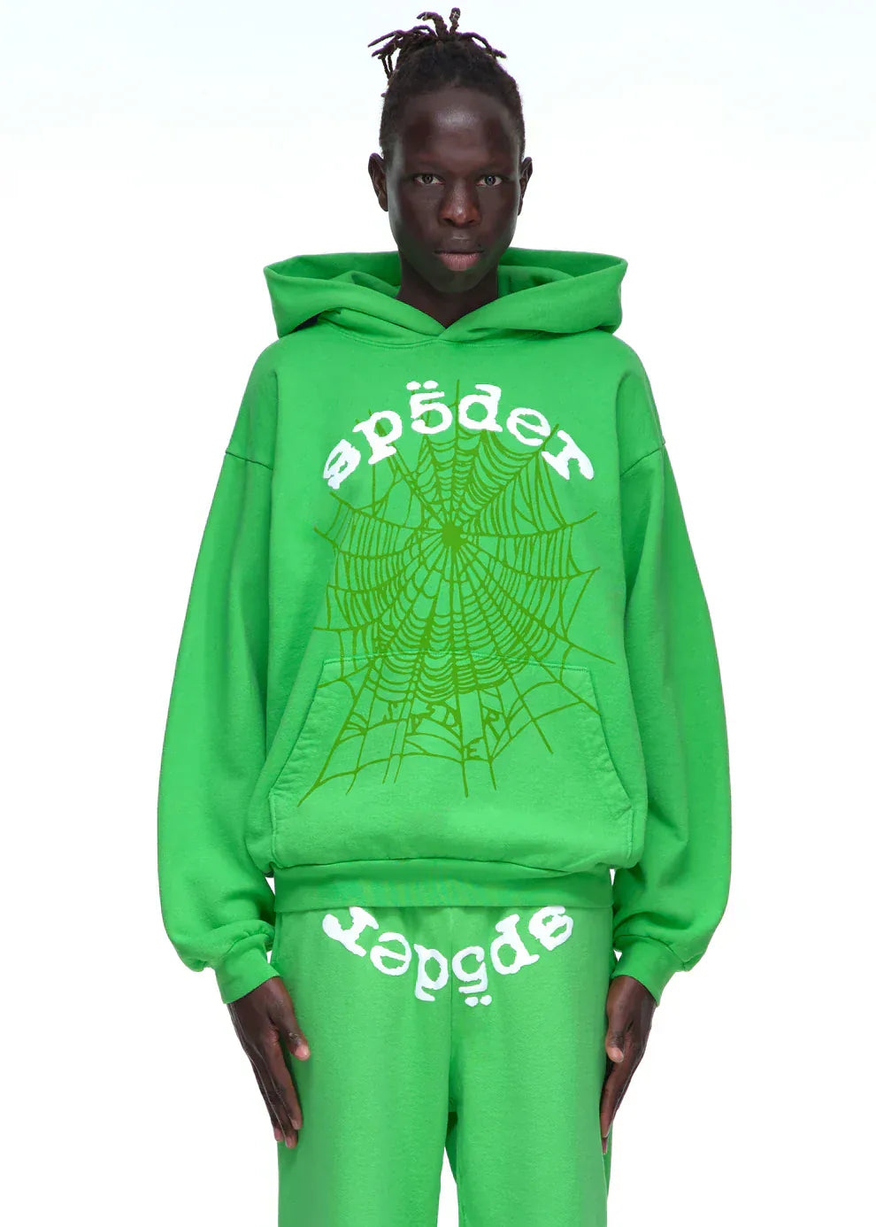 Sp5der “Web Core” Hoodie – Neon Green 440GSM Heavyweight Oversized Streetwear Pullover