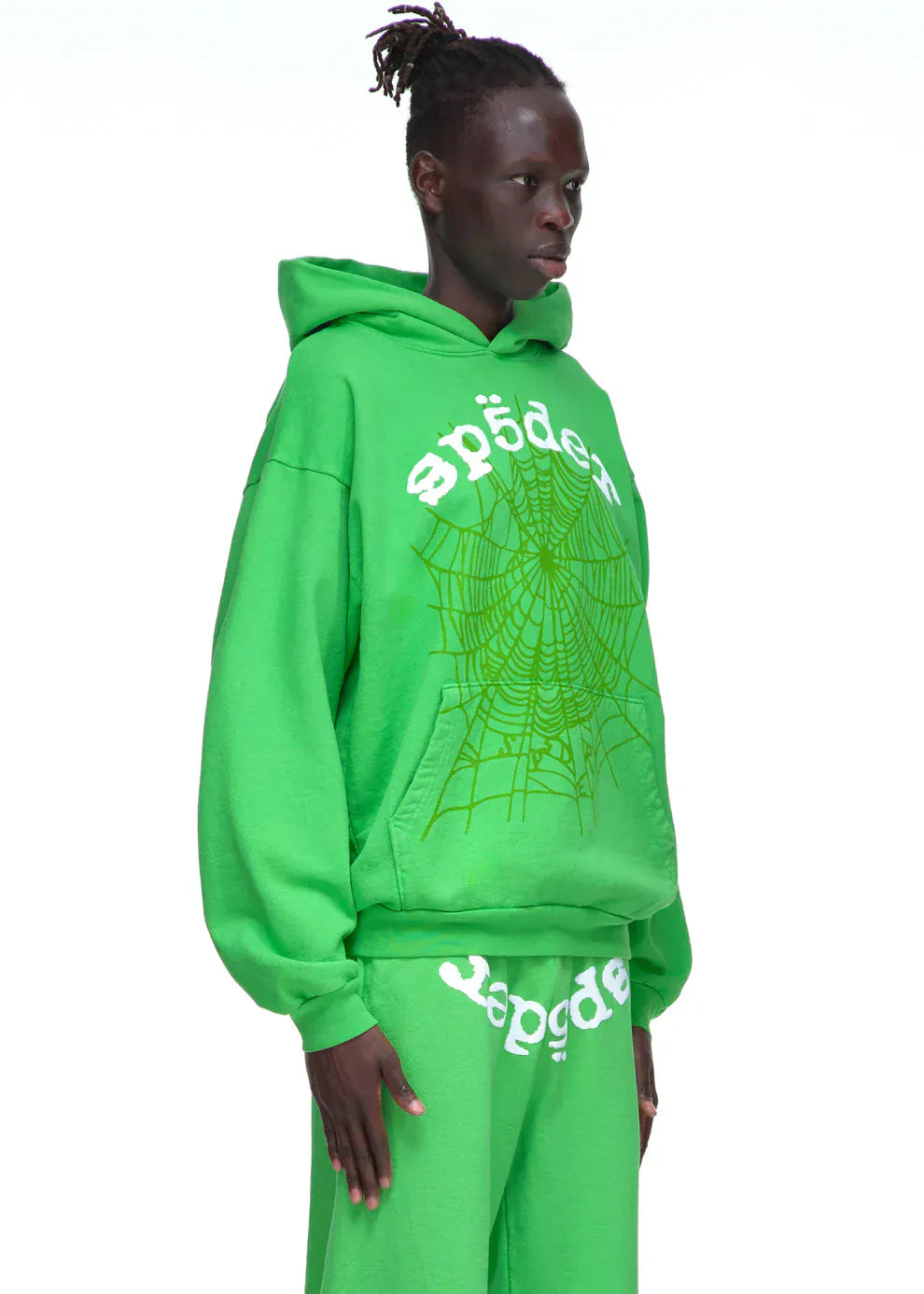 Sp5der “Web Core” Hoodie – Neon Green 440GSM Heavyweight Oversized Streetwear Pullover
