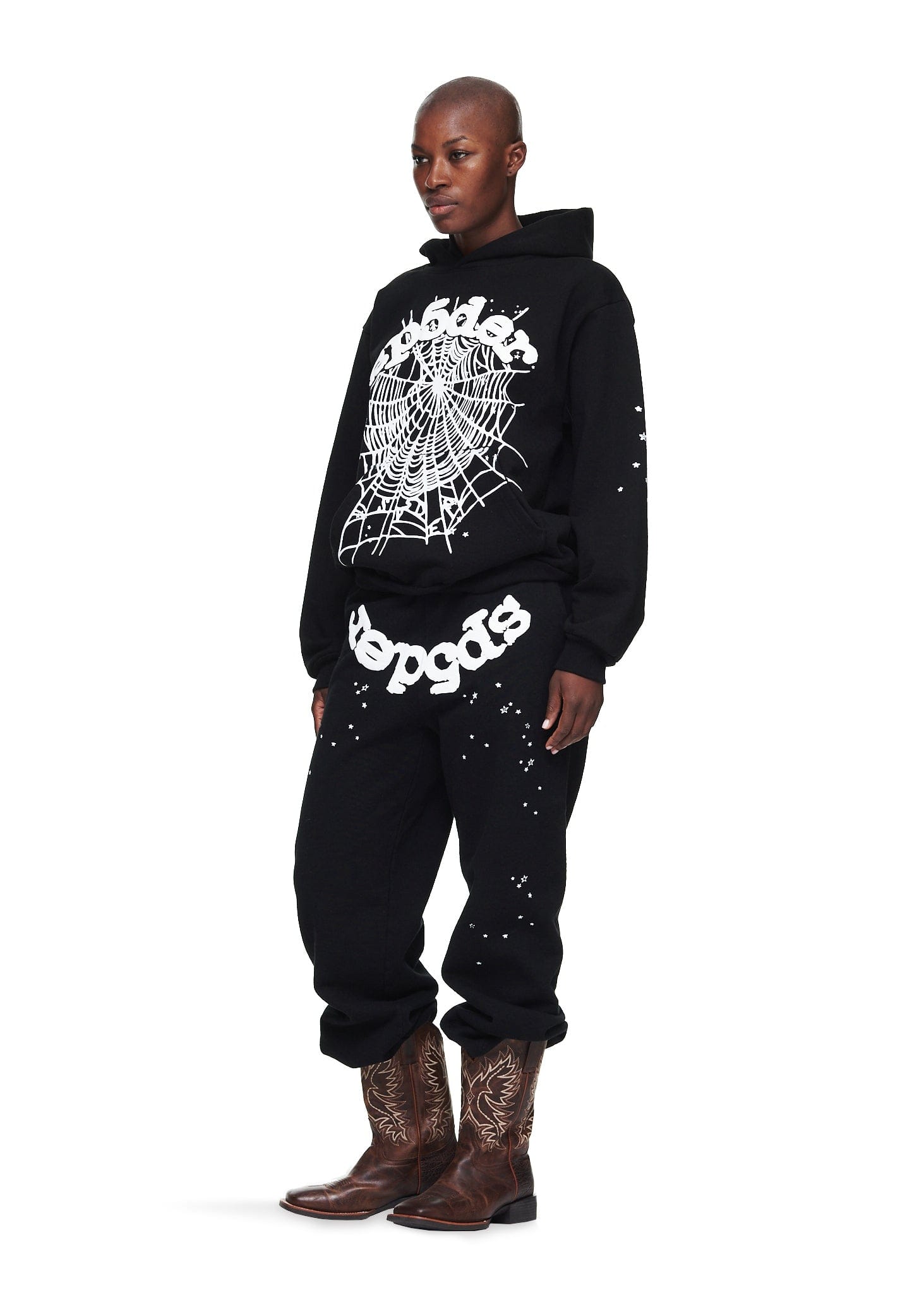 Sp5der “Webcore Noir” Hoodie 440GSM – Black & White Heavyweight