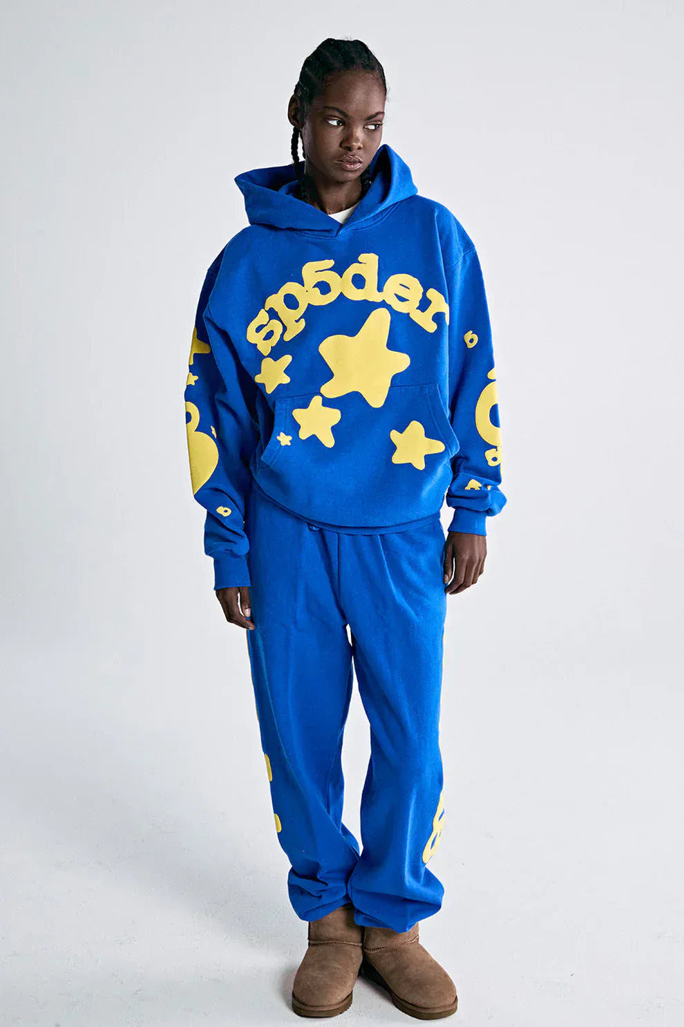 Sp5der Hoodie 440GSM – Royal Blue & Yellow Star Oversized
