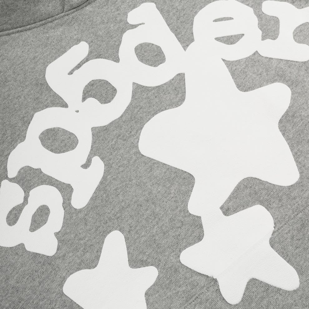 Sp5der Stars Hoodie 440GSM – Grey Heavyweight Oversized Streetwear