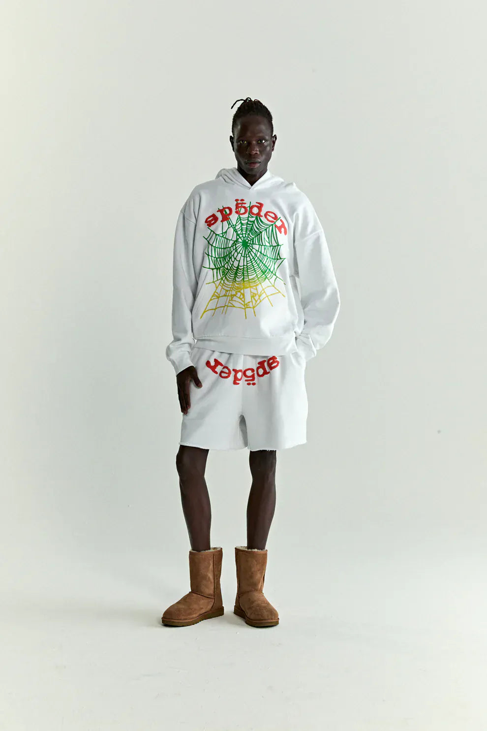 Sp5der “Toxic Web” Hoodie – White & Neon Lime 440GSM Heavyweight Oversized Streetwear Pullover