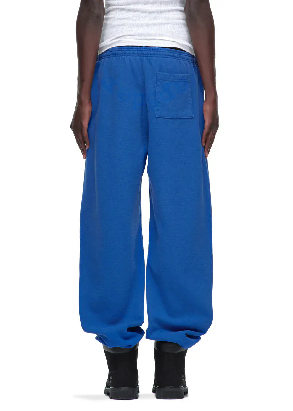 Sp5der Sweatpants – Unisex Blue Cotton Sweatpants with Front Logo Print