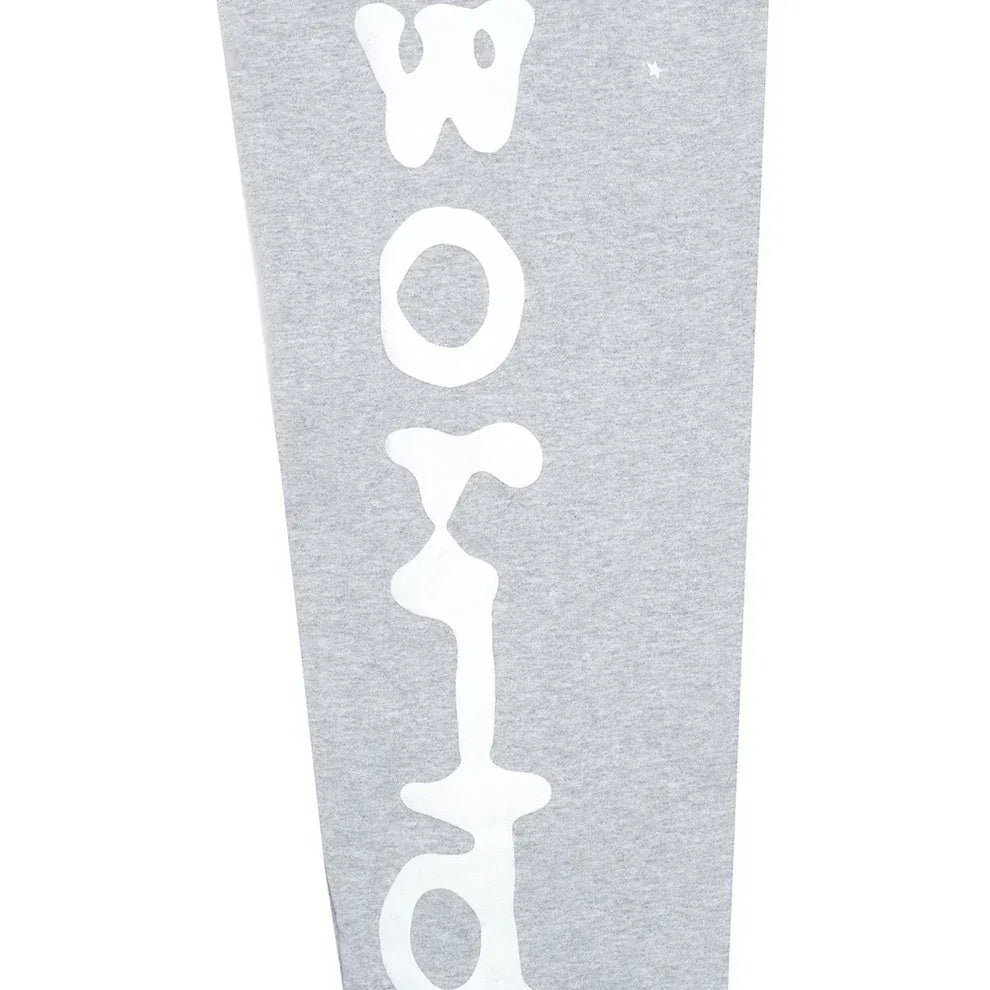 100% Cotton Sp5der Sweatpants for Men – Grey Streetwear Jogger Pants with Graphic Print, Relaxed Fit