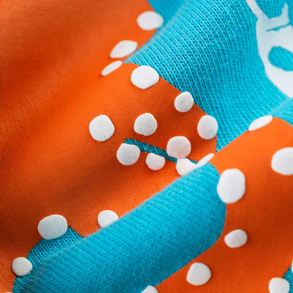 100% Cotton Sp5der Sweatpants – Unisex Teal Jogger Pants with Orange Logo Print and Relaxed Fit