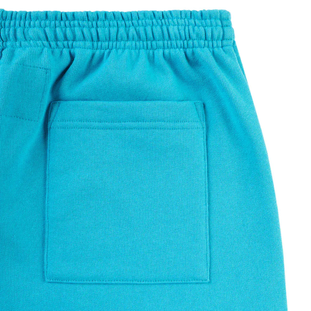 100% Cotton Sp5der Sweatpants – Unisex Teal Jogger Pants with Orange Logo Print and Relaxed Fit