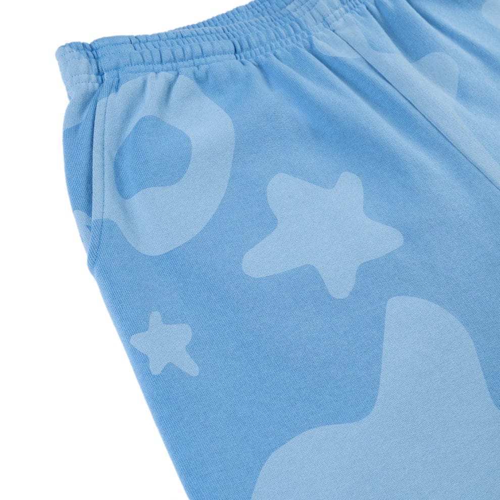 Sp5der Light Blue All-Over Print Sweatpants 100% Cotton Unisex Streetwear Joggers