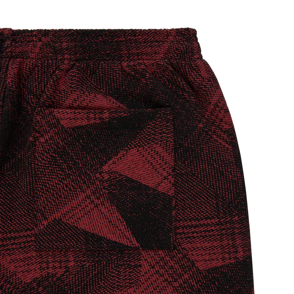 Sp5der Sweatpants – Unisex Red and Black Patterned Cotton Sweatpants with Graphic Detail