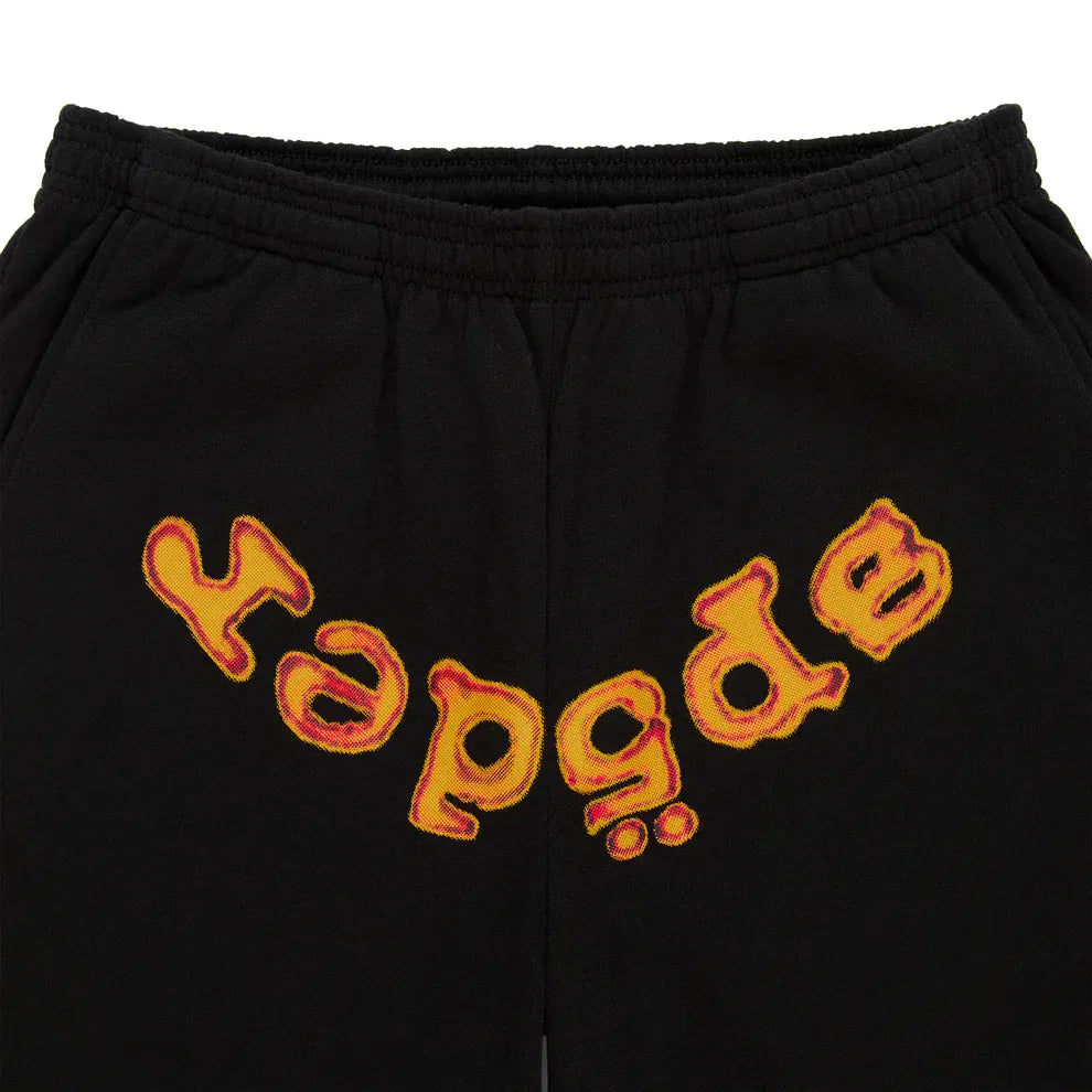 Sp5der Sweatpants – Unisex Black Cotton Sweatpants with Flame Front Logo Print