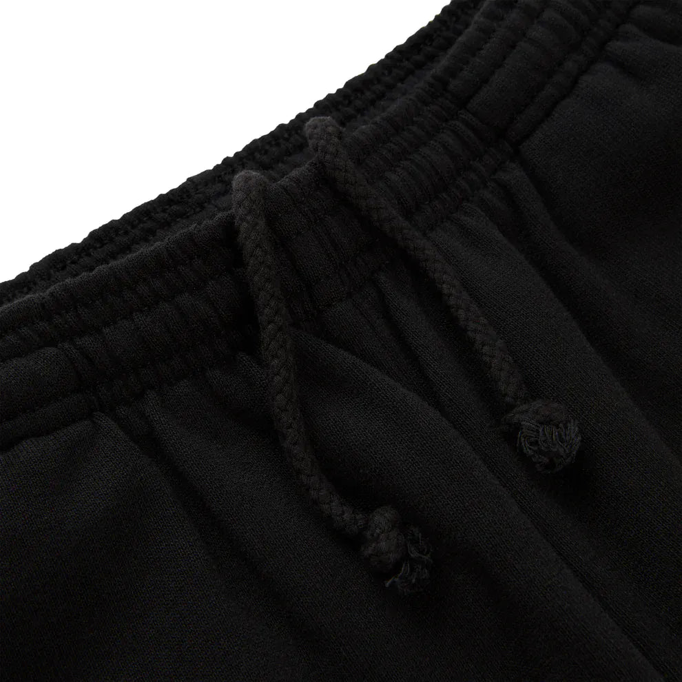 Sp5der Sweatpants – Unisex Black Cotton Sweatpants with Flame Front Logo Print