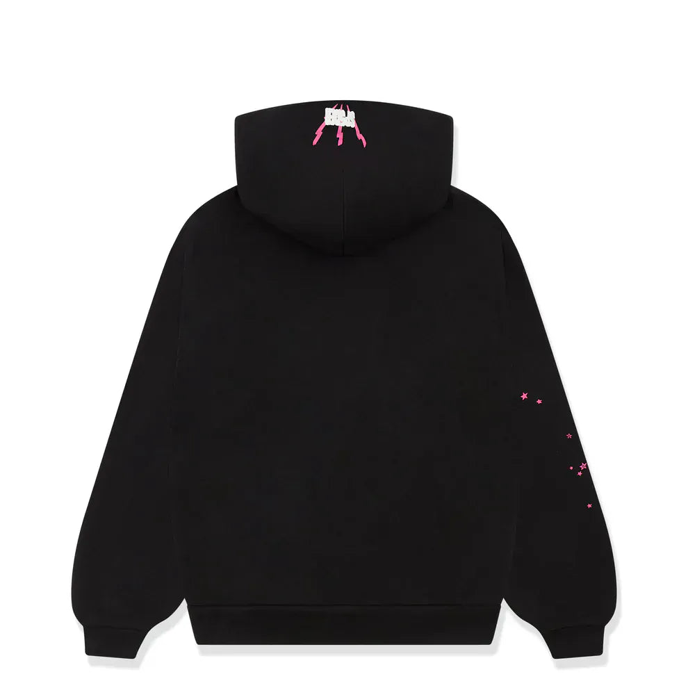 Sp5der 555 Hoodie – Black & Pink Web 440GSM Heavyweight Streetwear Pullover