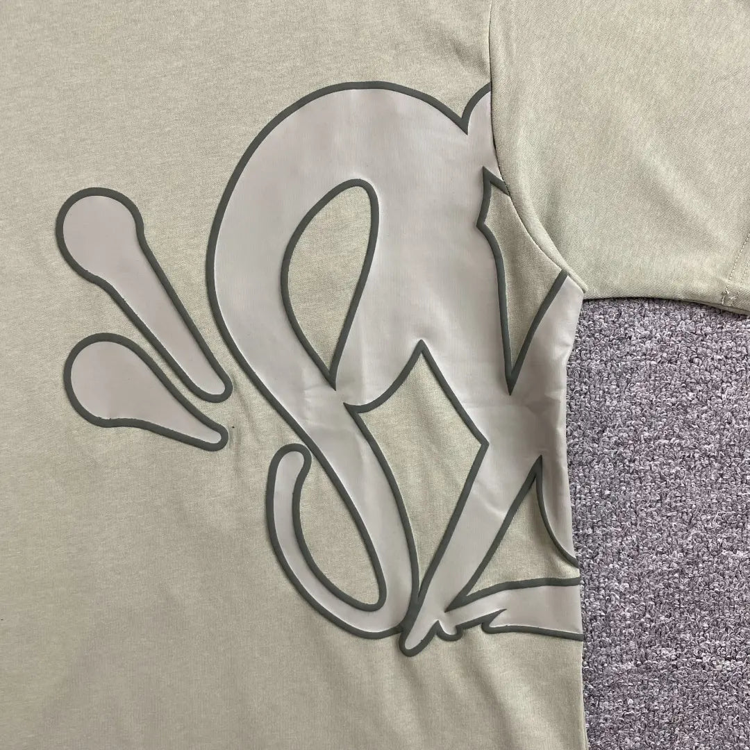 Syna World Tonal Letter Graphic T-Shirt - Sage Green
